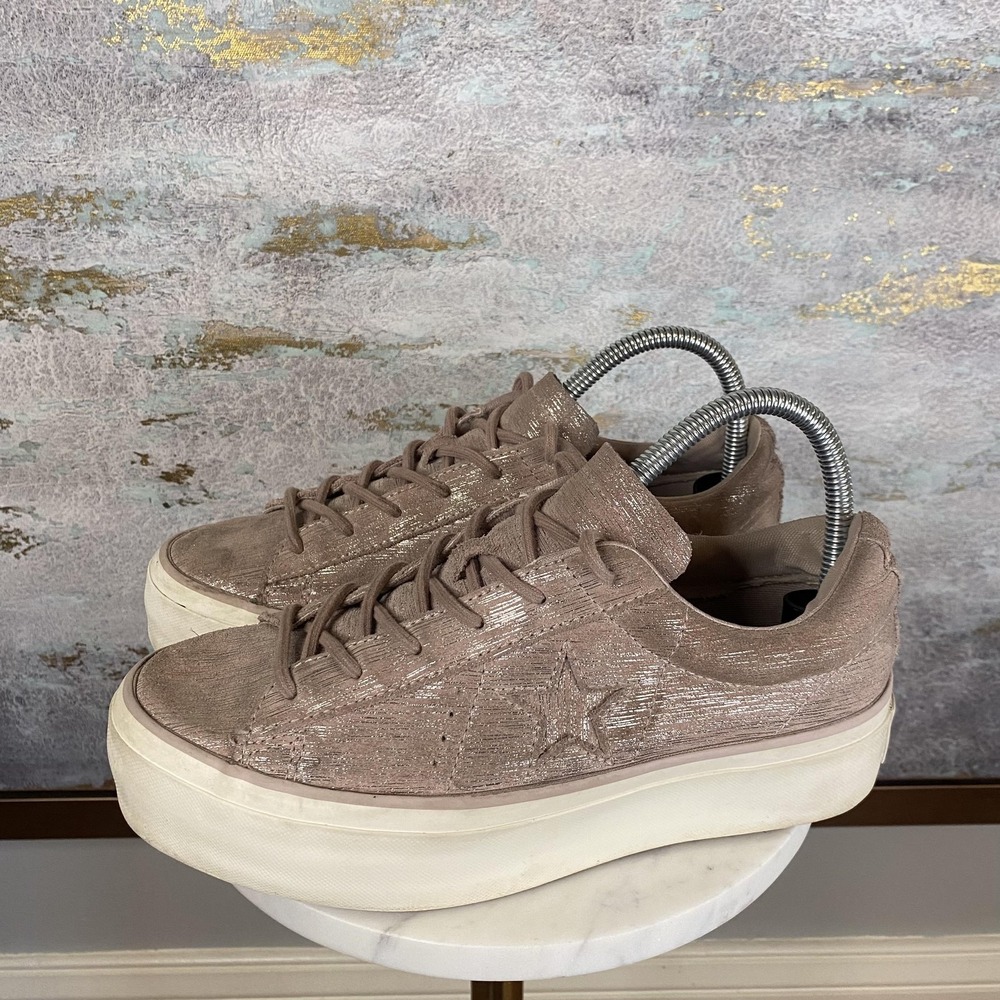 Converse One Star Platform Shoes Womens Size 7.5 Brown Leather Sneakers 56171C